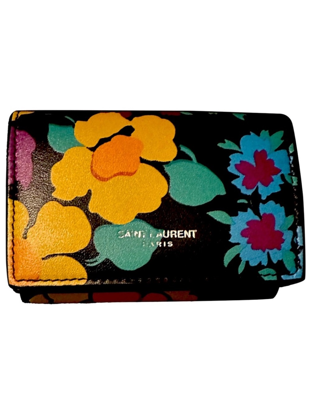 31. Saint Laurent Limited Floral Print Origami Compact Wallet